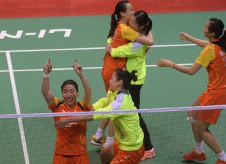 China in celebration after winning its 13th Uber Cup