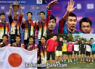 Japan clinched its maiden Thomas Cup badminton title Sunday as it beat Malaysia 3-2 in a hard-fought final (left). Malaysia’s Lee Chong Wei during the presentation ceremony after the Thomas Cup badminton championship in New Delhi, India.