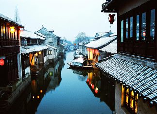 Kunshan, a scenic and beautiful city of watery villages in southeast Jiangsu Province, China
