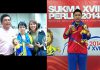 Goh Jin Wei with her family (left) and Zulfadli Zulkiffli (right)