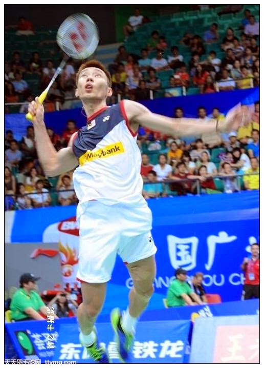 Chinese brush painting of Lee Chong Wei