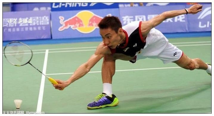 Chinese brush painting of Lee Chong Wei