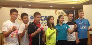 At Indonesia Open Press Conference - Cai Yun, Kento Momota, Kenichi Tago, Wang Shixian, Carolina Marin, Chris Adcock, Viktor Axelsen