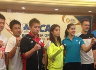 At Indonesia Open Press Conference - Cai Yun, Kento Momota, Kenichi Tago, Wang Shixian, Carolina Marin, Chris Adcock, Viktor Axelsen