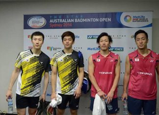 Post match interview: Yoo Yeon Seong-Lee Yong Dae (left) and Hirokatsu Hashimoto-Noriyasu Hirata