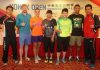 Press Conference (from left) - Takuma Ueda,Henri Hurskainen,n/a, Tai Tzu Ying, Yu Yang, Lin Dan, Simon Santoso