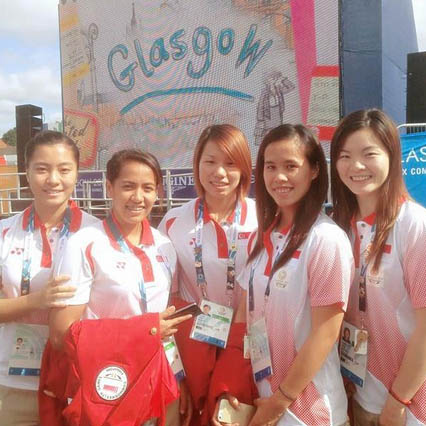 Singapore shuttlers at the Glasgow Commonwealth Games opening ceremony