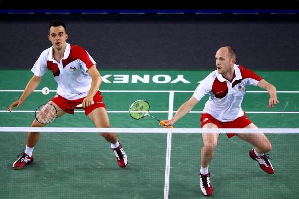 Chris Adcock and Andrew Ellis in action