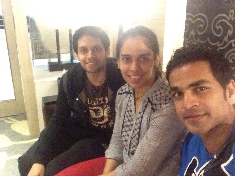 Saina Nehwal (middle) and Parupalli Kashyap (left) are on their way to Copenhagen