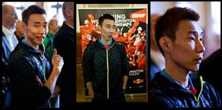 Lee Chong Wei at the opening ceremony of World Championships in Copenhagen