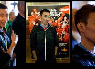 Lee Chong Wei at the opening ceremony of World Championships in Copenhagen