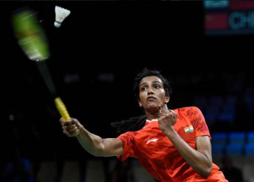 PV Sindhu in action