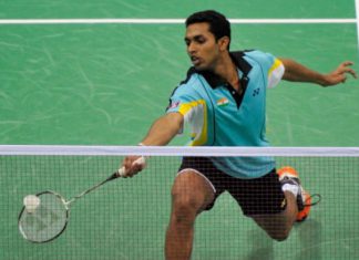 HS Prannoy plays Firman Abdul Kholik in the Indonesian Masters Final