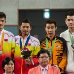 Chen Long, Lin Dan, Lee Chong Wei, Wei Nan (from left)