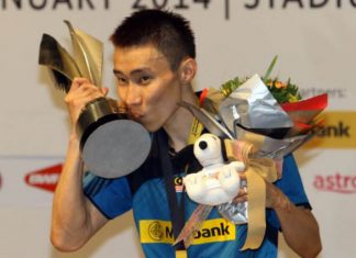 Lee Chong Wei represents Petaling badminton club in Malaysia Purple League
