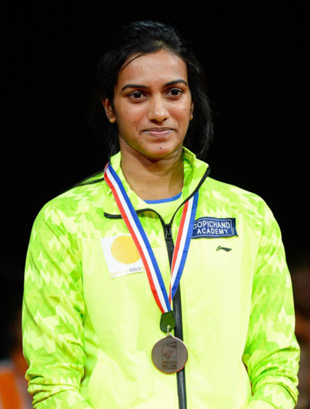 P V Sindhu with her bronze medal at the World Badminton Championships P V Sindhu with her bronze medal at the World Badminton Championships