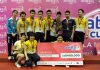 Malaysia national squad team beat Thailand 3-1 at the Axiata Cup Championship 2013 final in Cheras Badminton Stadium