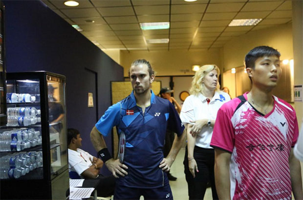 Jan O Jorgensen and Chou Tien Chen after the match