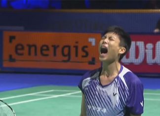Chou Tien Chen was ecstatic over his remarkable come from behind win