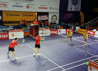Playing with Hendra Setiawan (red shirt, right) would be beneficial to the other Malaysian players