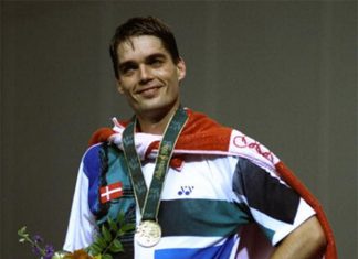 Poul-Erik Hoyer Larsen won men's singles gold medal at the 1996 Atlanta Olympics