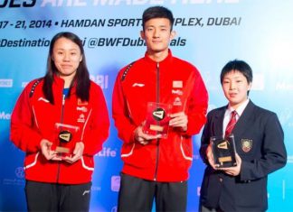 Zhao Yunlei, Chen Long, Akane Yamaguchi (from left)