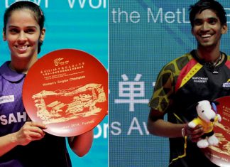 Saina Nehwal, K Srikanth win China Open titles