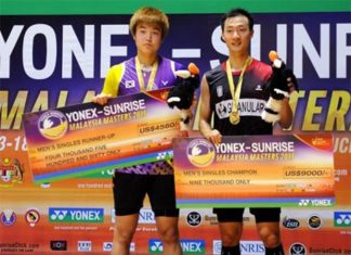 Lee Hyun-il beats compatriot beat compatriot Jeon Hyeok-jin to win the men's singles title in the Malaysian Masters (Photo: Bernama)
