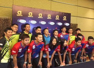 Lee Yong-Dae (back row, third right) and other Muar City players (photo: Purple League)