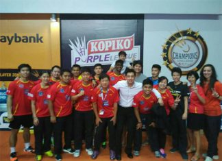 Congratulations to Kajang BC and Liliyana Natsir (third from the right) for the win on Wednesday (photo: Kajang BC)