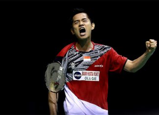 Simon Santoso continues to lead by example for the young Indonesian team at 2015 SEA Games