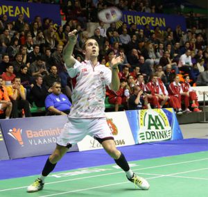 Jan Jorgensen beats Eric Pang on Thursday (photo: Badminton Europe)