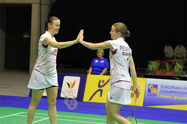 Christinna Pedersen (right) & Kamilla Rytter Juhl secure Denmark a spot in the European mixed team championships final. (photo: Europe Badminton) Christinna Pedersen (right) & Kamilla Rytter Juhl secure Denmark a spot in the European mixed team championships final. (photo: Europe Badminton)