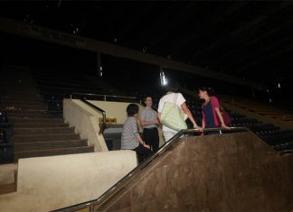 Badminton World Federation event director Darren Parks visits the ‘iconic,’ in his words, Gelora Bung Karno Istora in South Jakarta to inspect the venue for the BWF World Championships in August. (JG Photo/Yudhi Sukma Wijaya)