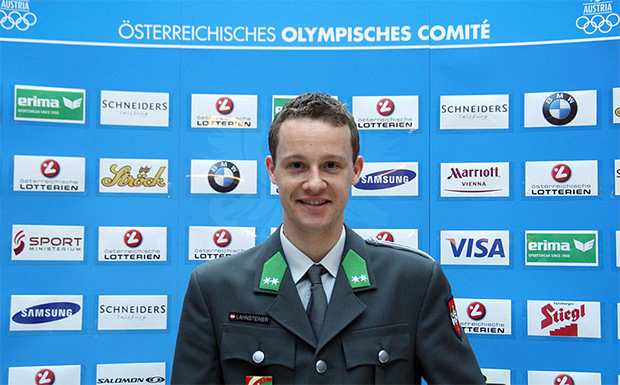 Michael Lahnsteiner at the hand-out of the Austrian teams official attire for the 2012 Summer Olympics in London (Marriott, Vienna).
