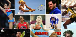 Lin Dan (bottom left) and other top athletes in the world (Photo: Rio 2016/Getty Images)