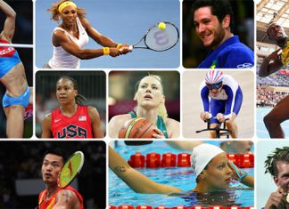Lin Dan (bottom left) and other top athletes in the world (Photo: Rio 2016/Getty Images)