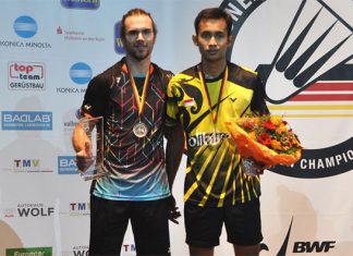 Jan Jorgensen and Dionysius Hayom Rumbaka (Photo: German Open Badminton)