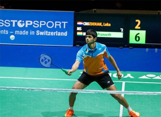 B Sai Praneeth is one of the rising badminton stars from India (photo: Badminton Swiss Open)