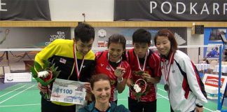 Daren Liew, Goh Liu Ying, and Chan Peng Soon after winning the Polish Open(photo:Lim Joe Heang)