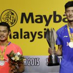 Chen Long defeats Lin Dan to capture Malaysia Open title Chen Long and Lin Dan (left) play a great men's singles final match at Malaysia Open on Sunday