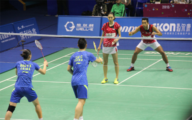 Edi Subaktiar-Gloria Emanuelle Widjaja vs Liu Cheng/Bao Yixin (blue shirt)