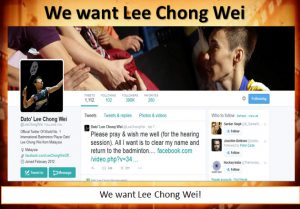 We want Lee Chong Wei!