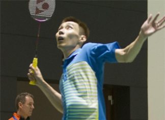 Lee Chong Wei during a training session at Dongguan before the start of Sudirman Cup. (photo: Reuters)