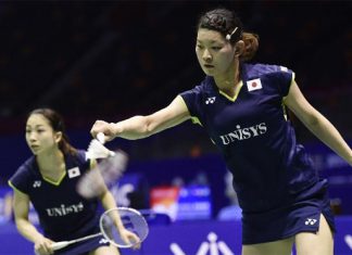 Misaki Matsutomo/Ayaka Takahashi seal the winning point for Japan at the 2015 Sudirman Cup quarter-finals.