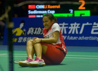 Bellaetrix Manuputty injured her left knee at last week's Sudirman Cup