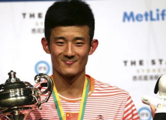 Chen Long was taken to three games before downing Denmark`s Viktor Axelsen to win the Australian Open.
