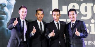 The so-called 4 Heavenly Kings of Badminton - Peter Gade, Lin Dan, Lee Chong Wei, Taufik Hidayat (from left)