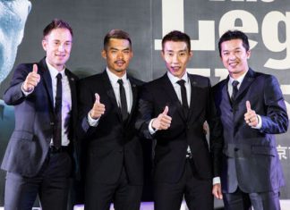The so-called 4 Heavenly Kings of Badminton - Peter Gade, Lin Dan, Lee Chong Wei, Taufik Hidayat (from left)