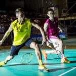 Lin Dan and Lee Chong Wei play men’s doubles